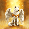 Golden Aura Winged Wolf