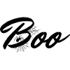 Boo Halloween Lettering with Spider Web