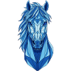 Geometric Blue Horse