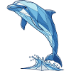 Geometric Dolphin in Blue