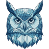 Polygon Style Geometric Owls Blue