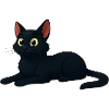 Stylish cartoon black cat