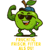 Fruity Fitness Apple Hero Bodybuilding Cartoon
