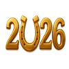 Golden 2026 – Lucky year with horseshoes