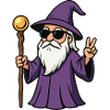 Violet Wizard Peace Sign