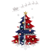 Weihnachtsbaum mit norwegischer Flagge