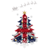 Christmas tree with United Kingdom flag