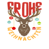 Merry Christmas Reindeer with Santa Hat
