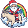 Mountain Goat Santa Claus Christmas