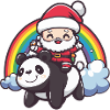 Panda Père Noël Noël