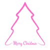 Neon Pink Christmas Tree Outline