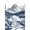 Illustration of a Mountain Landscape