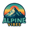 Alpine Vibes Mountain Motif Retro Sunset