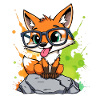Brillenfuchs auf Stein