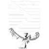 Black and White Wave Rider Silhouette