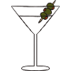 Olive Skewered Martini Silhouette
