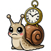 Snail with clock on shell
