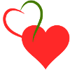 Coeur rouge et vert
