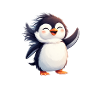 Cute Penguin "Sliding into Success" Quote