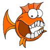 Angry Toothy Orange Fish