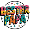 Bester Papa bunte Retro-Schrift