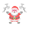 Pixel Santa Reindeer Snow
