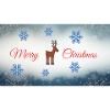 Merry Christmas Deer Motif with Snowflakes