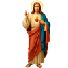 Jesus mit Brot Dreifarbige Gewänder