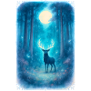Mystischer Hirsch im Wald - Vollmond