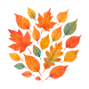 Autumn leaves in watercolour – soft & colourful