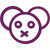 Neon Bear Head X-Mouth