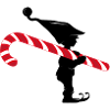 Funny Christmas gnome with candy cane