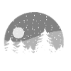 Atmospheric winter landscape with snowfall