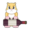 Hamster Bottle of Red Wine