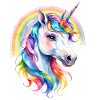 Regenbogen Einhorn Portrait