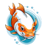 Koi Karpfen Farbexplosion Illustration