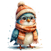 Winter Friend Bird with Glasses