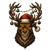 Christmas Reindeer with Santa Hat
