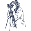 Female Photographer Line Art
