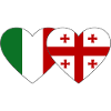 Italy Georgia Heart Flag