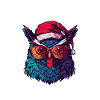 hibou Noël drôle