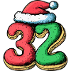 32 Number Biscuit Christmas