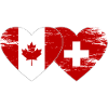 Canada Switzerland Flag Heart used