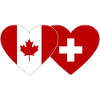 Canada Switzerland Flag Heart