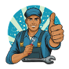 Craftsman Thumbs Up Illustration
