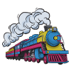 Dampflokomotive Farbexplosion