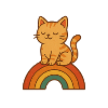 Cat Rainbow Tranquility