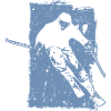 Skier Winter Sport Grunge Design