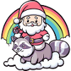 Raccoon Santa Claus Christmas