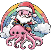 Octopus Santa Claus Christmas